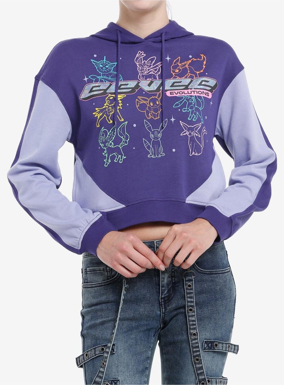 Pokemon Eevee Evolutions Iridescent Foil Purple Hoodie
